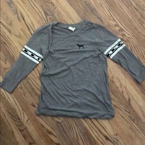 Victoria Secret PINK grey long sleeve tee